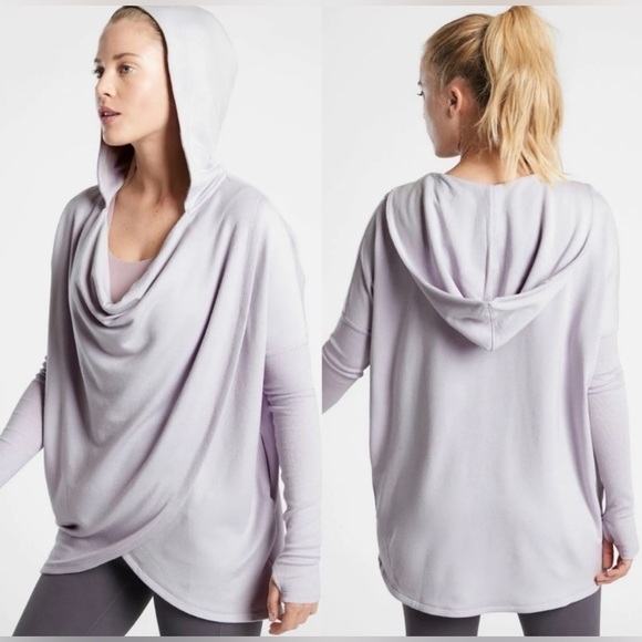 Athleta Sweaters - Athleta Purana Lilac Lavender Hoodie Wrap Hooded Sweatshirt Medium